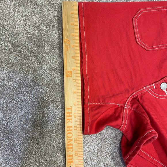 Normcore streetwear grunge Buttonfly Levi’s big E red 80s Mom Shorts 25 Denim - Picture 5 of 12